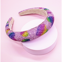 kids heart headband | padded rhinestone hair band for girls