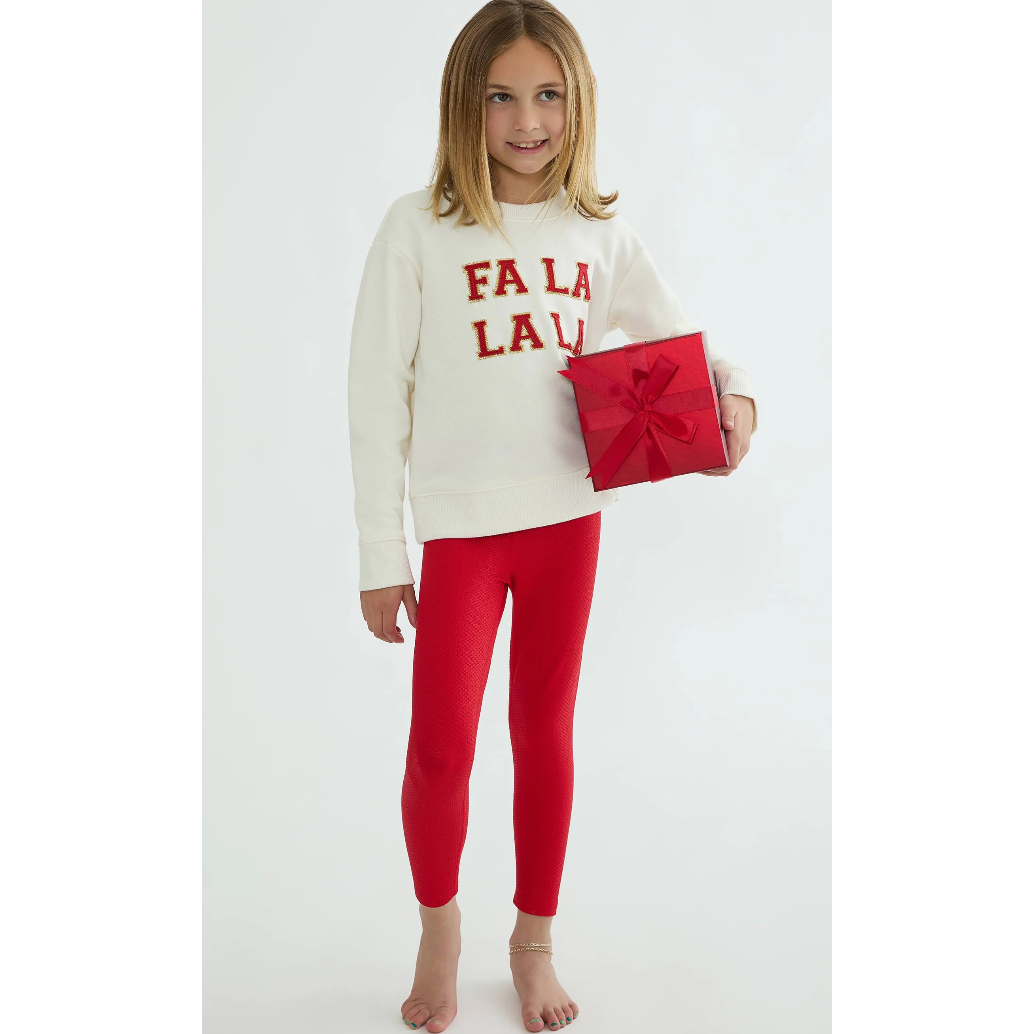 little peppa legging | red shine waffle
