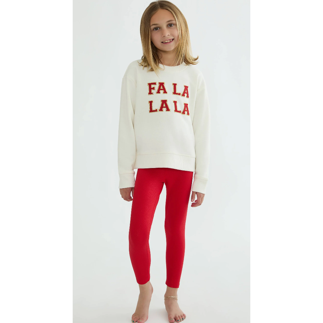 little peppa legging | red shine waffle