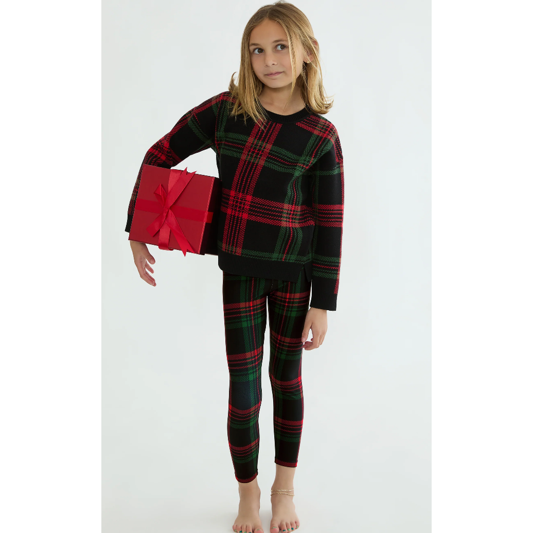 little peppa legging | ribbon plaid