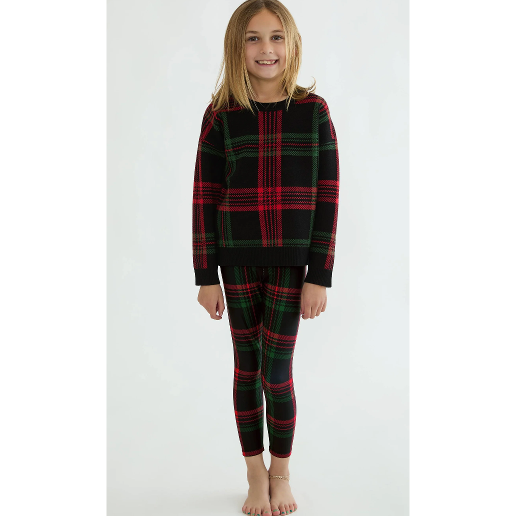 little peppa legging | ribbon plaid