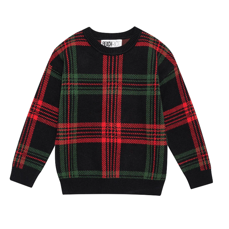 little callie sweater | ribbon plaid