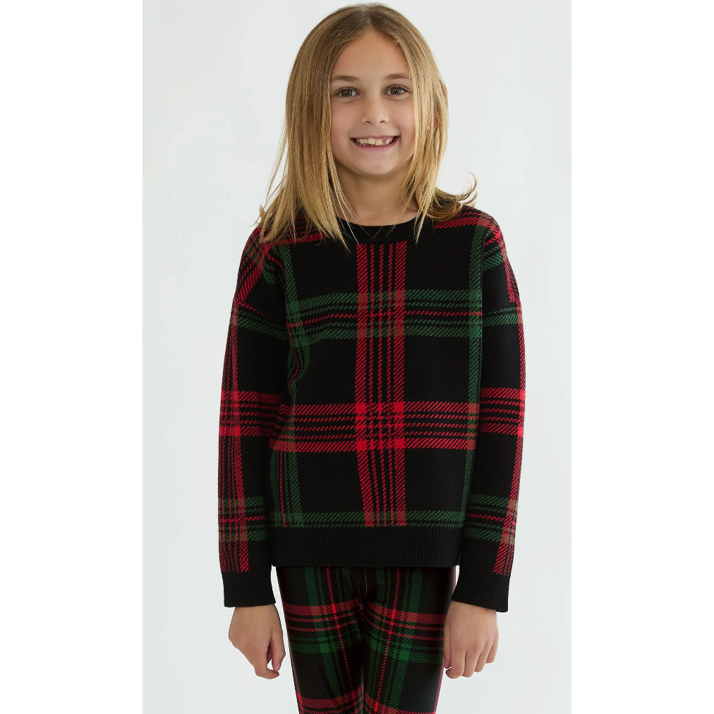 little callie sweater | ribbon plaid