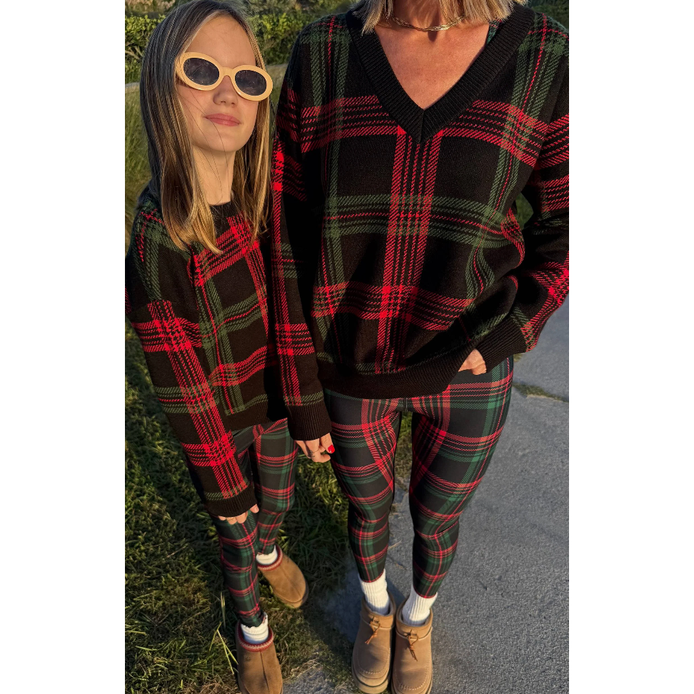 little callie sweater | ribbon plaid