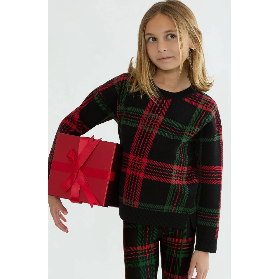 little callie sweater | ribbon plaid