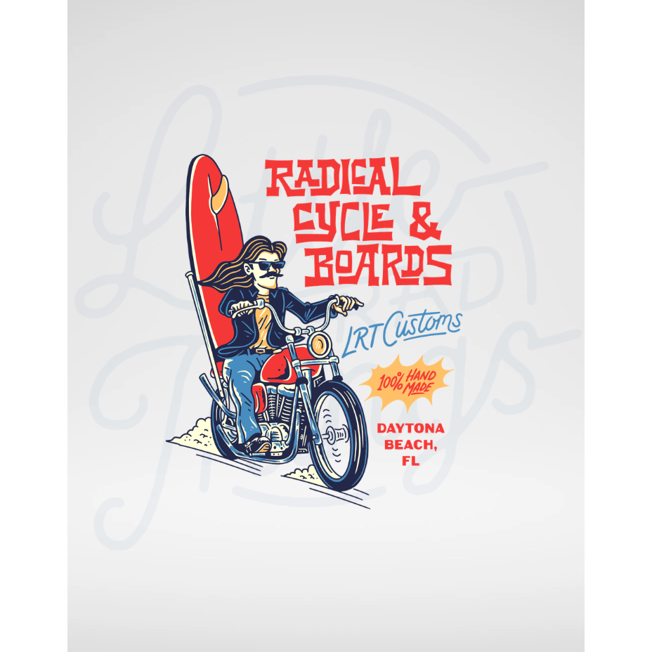 RADICAL CYCLE AND BOARDS TEE - BLACK