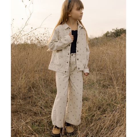 denim chore coat || blue daisy