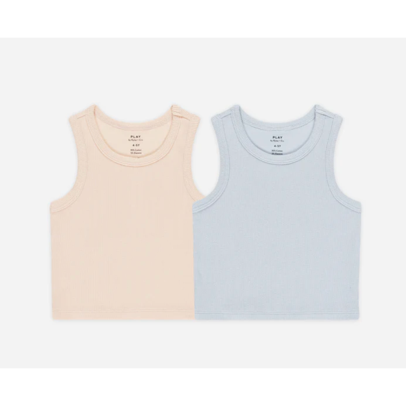 ribbed tank set || shell, light blue
