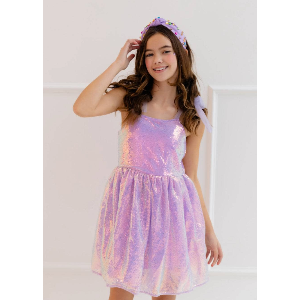 lavender sequin tank dress