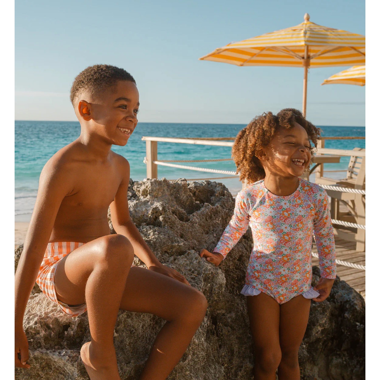 girls island blossom rashguard one piece