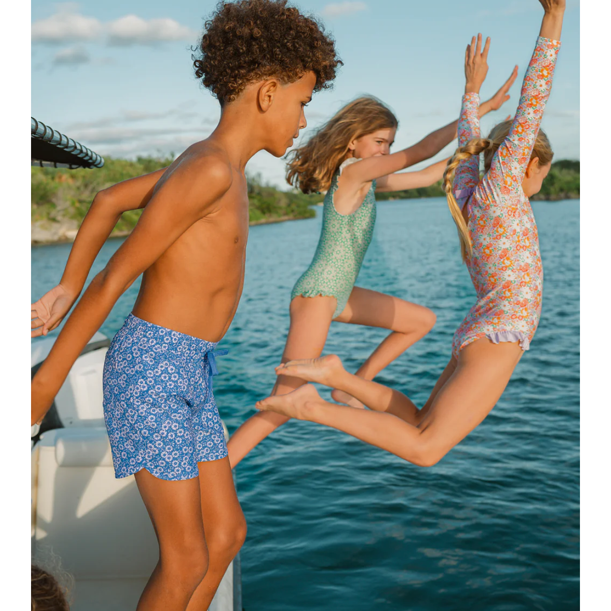 girls island blossom rashguard one piece