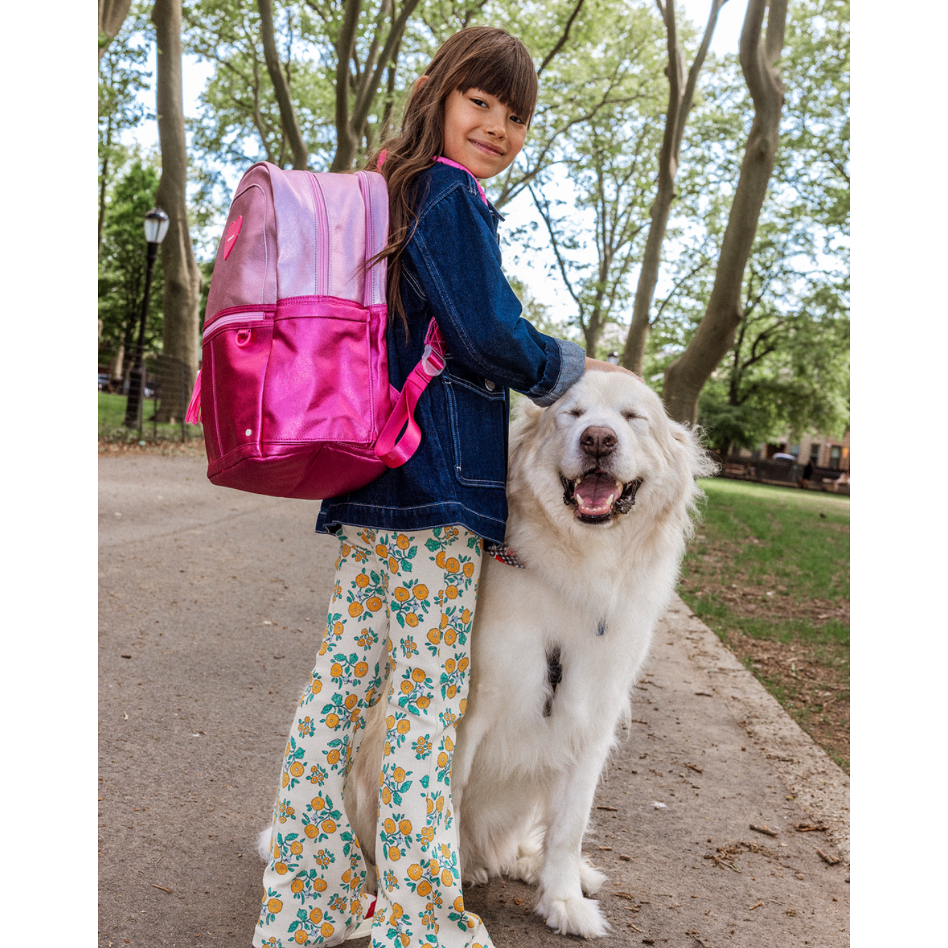 kane kids backpack | pink/hot pink heart PREORDER