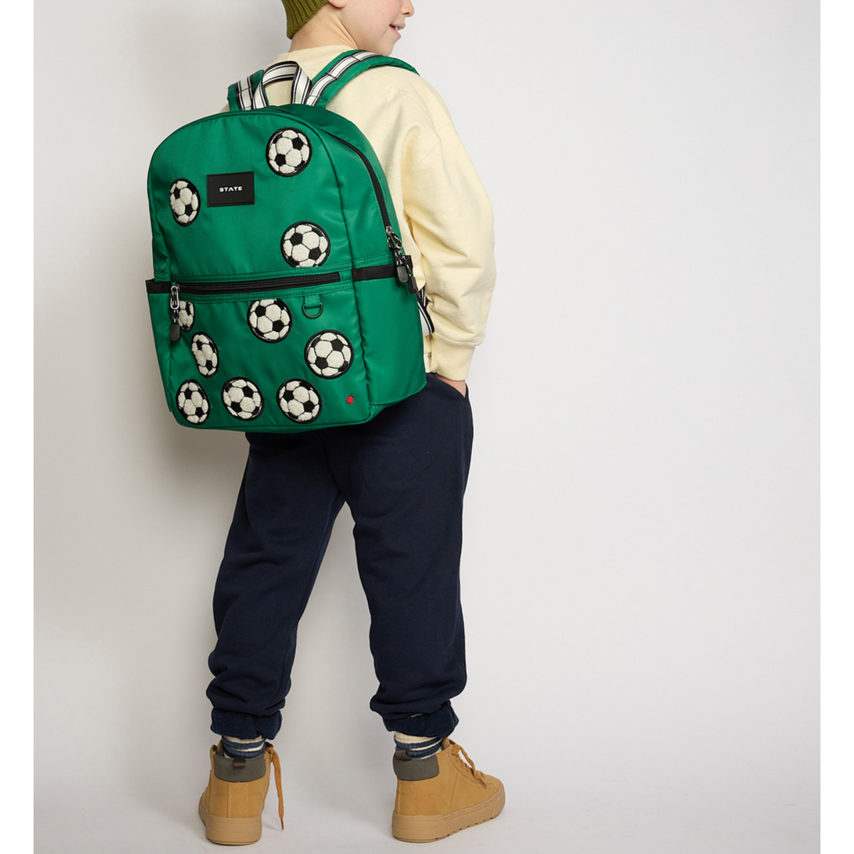 kane kids backpack | fuzzy soccer balls