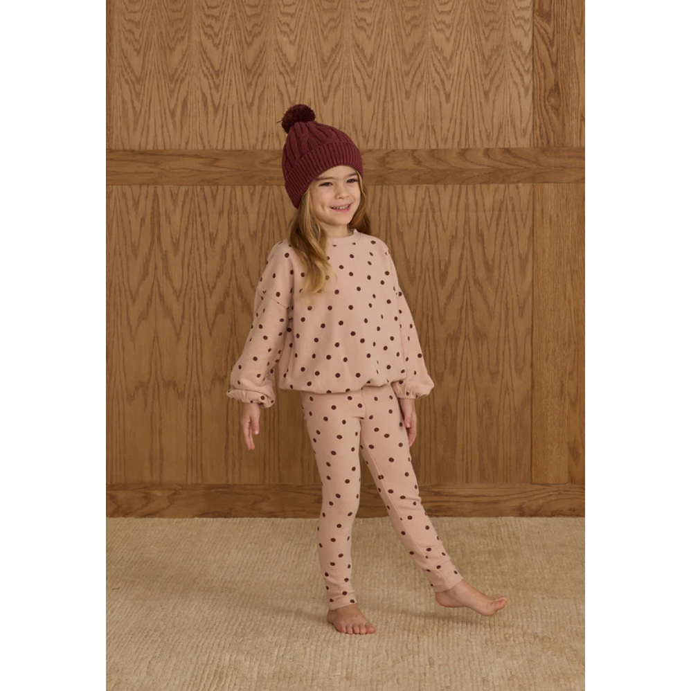 spongey knit set | polka dot