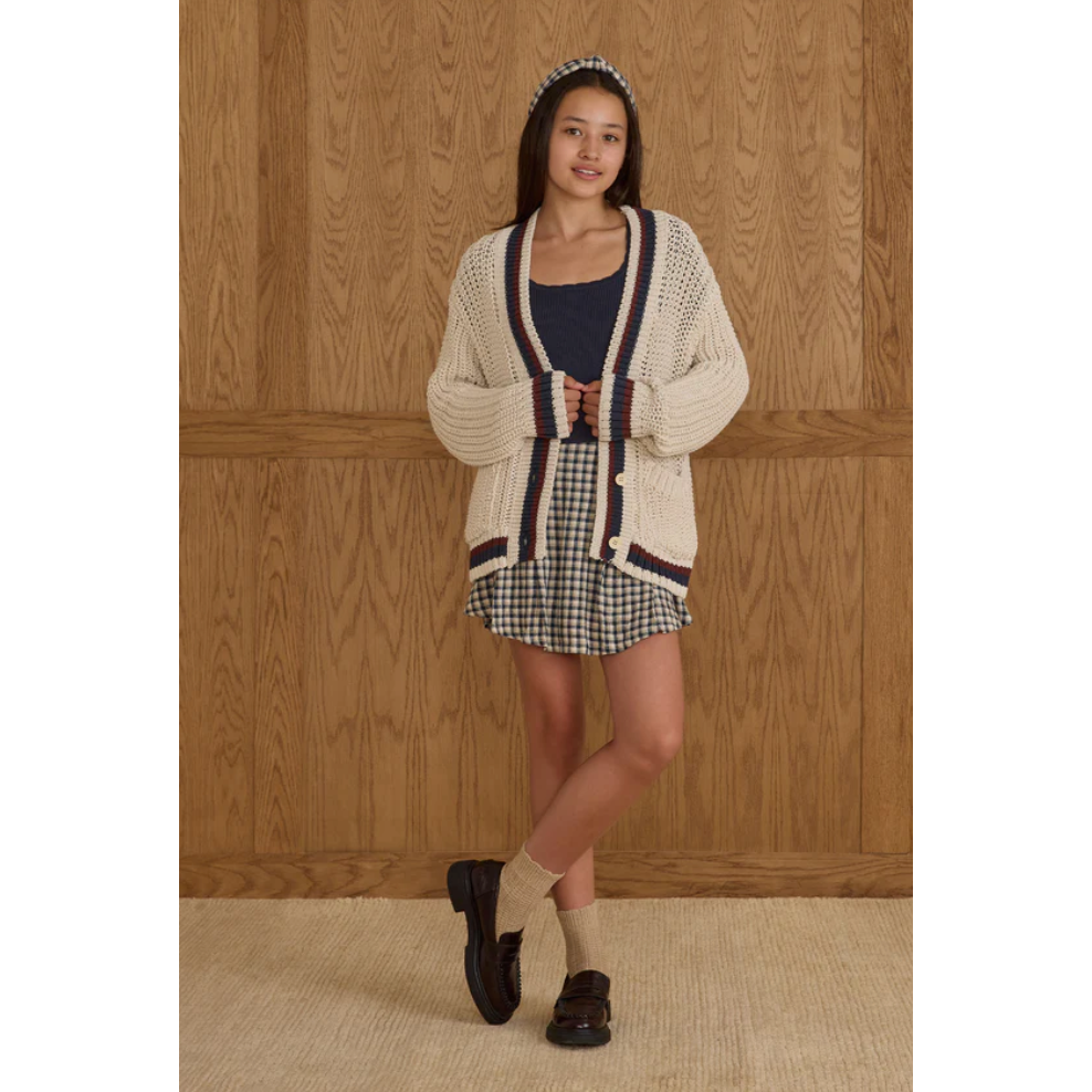 collegiate cardigan || natural