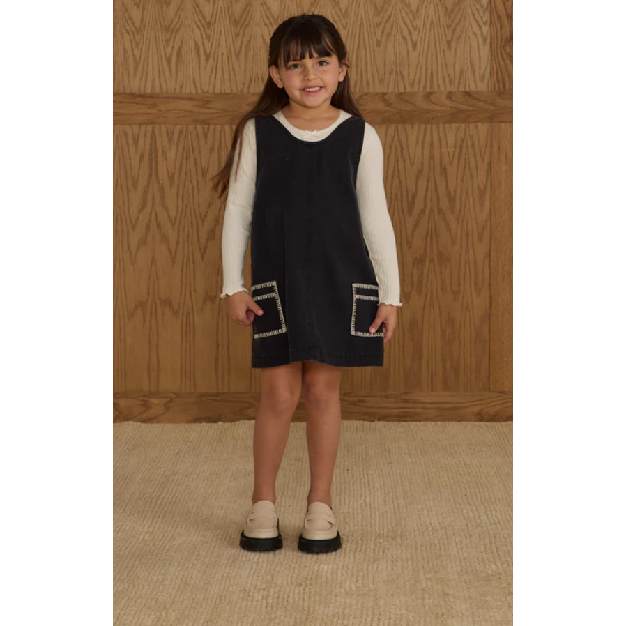 v-neck overall dress || washed black