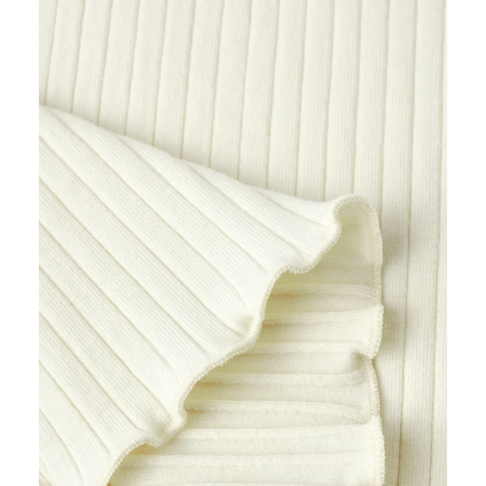 ribbed long sleeve || ivory