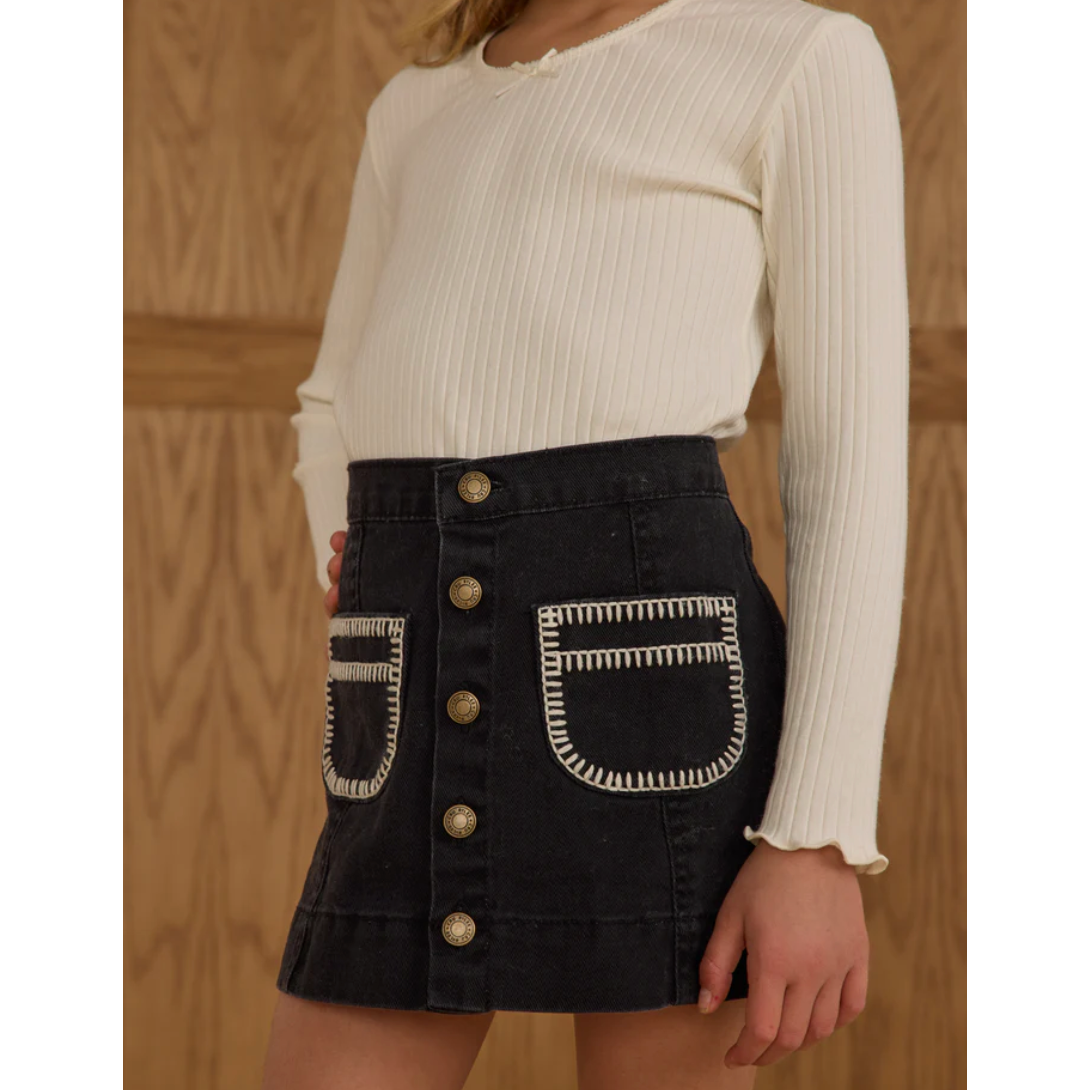 ribbed long sleeve || ivory