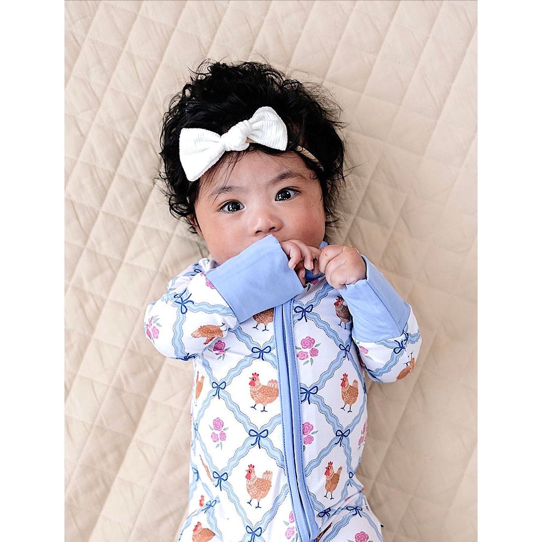 Bamboo Zip Romper | Chickens & Flowers
