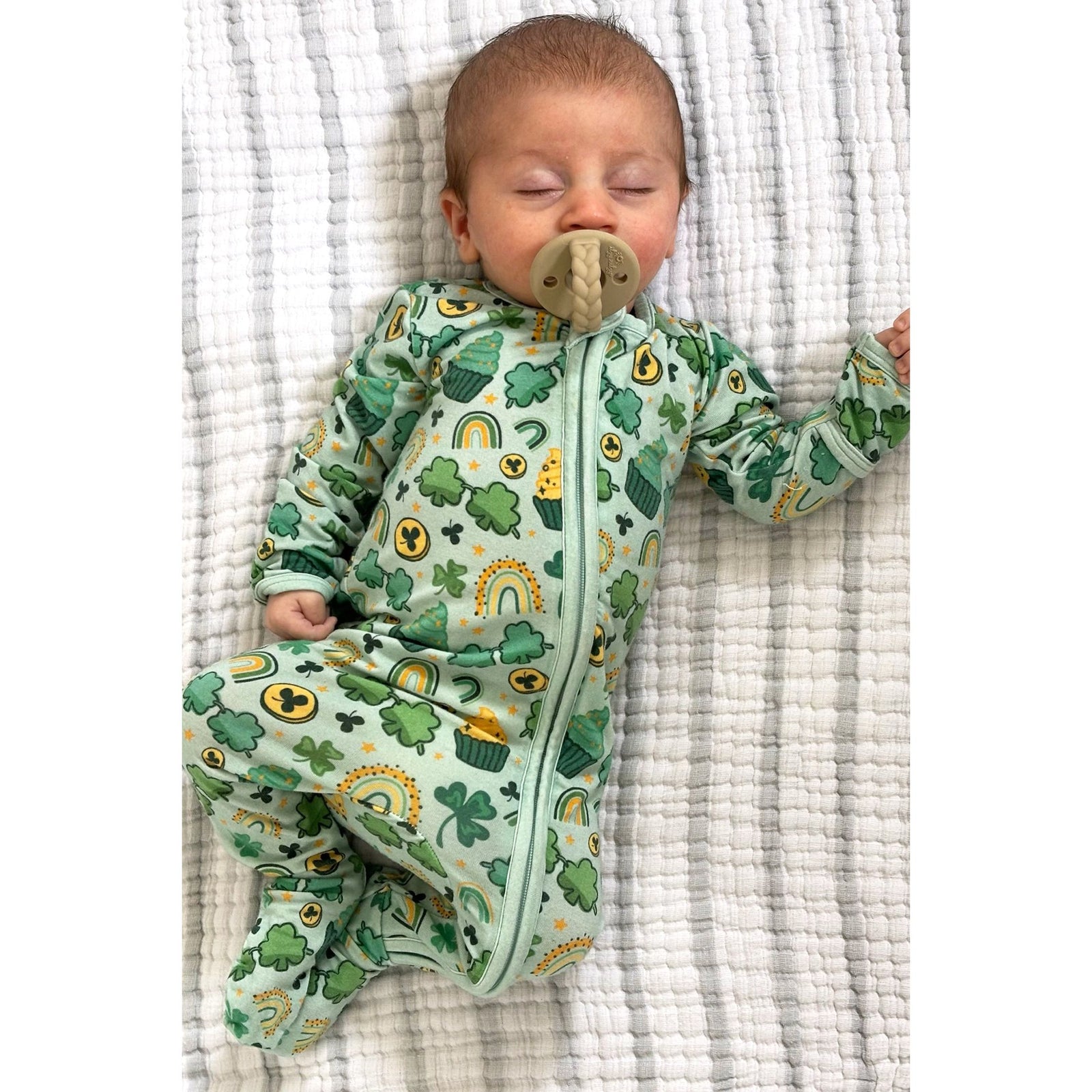 Soft & Stretchy Zipper Footie - St. Patrick's Day