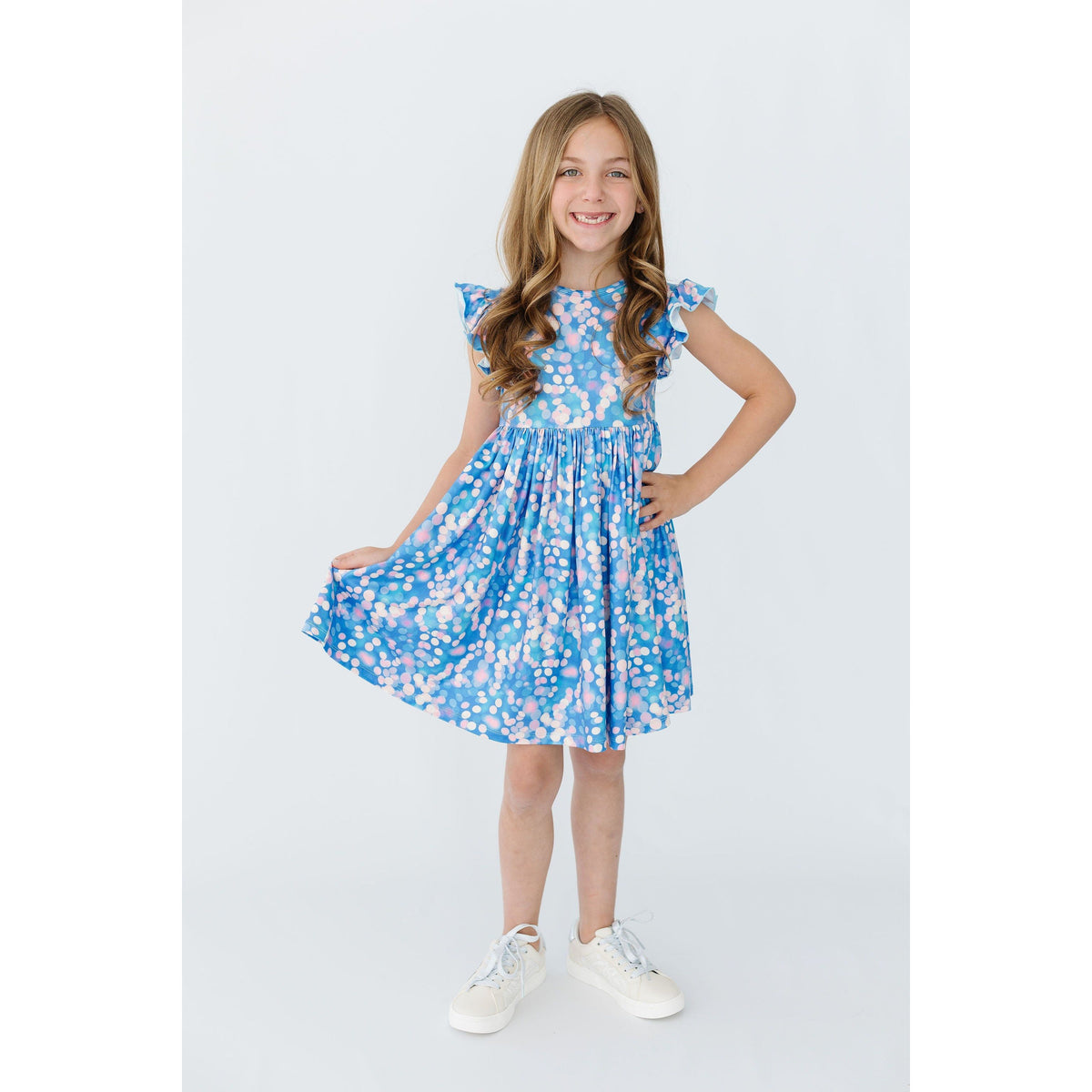 Shimmer & Shine Flutter Sleeve Twirl Dress
