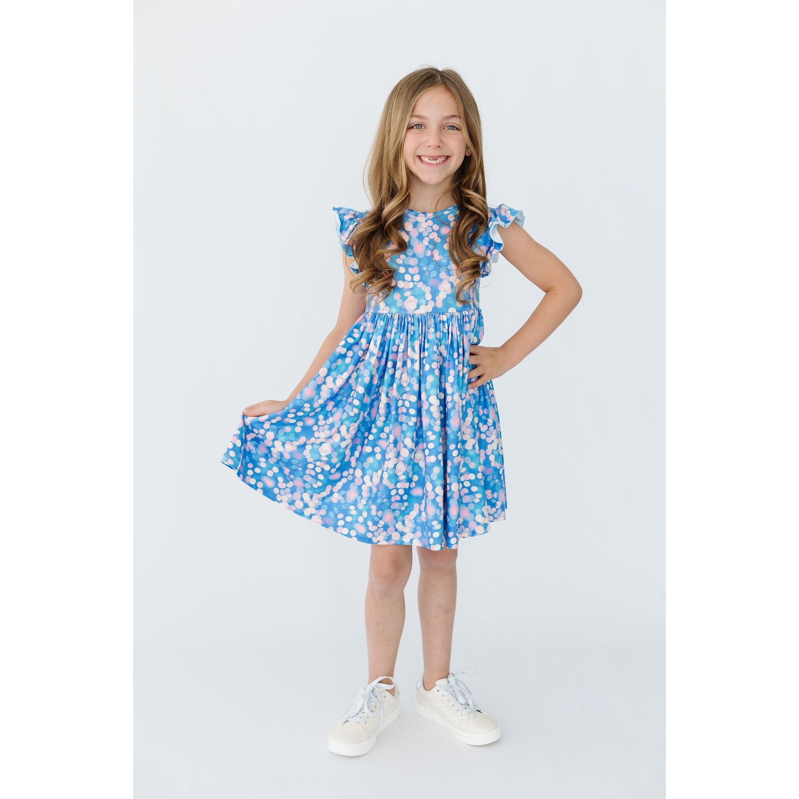 Shimmer & Shine Flutter Sleeve Twirl Dress