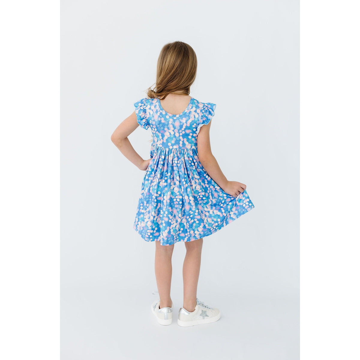 Shimmer & Shine Flutter Sleeve Twirl Dress