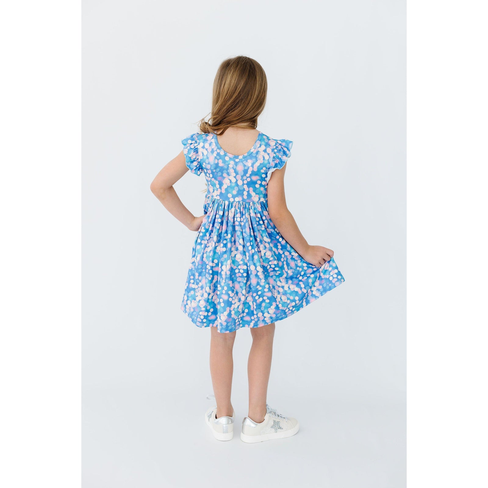 Shimmer & Shine Flutter Sleeve Twirl Dress