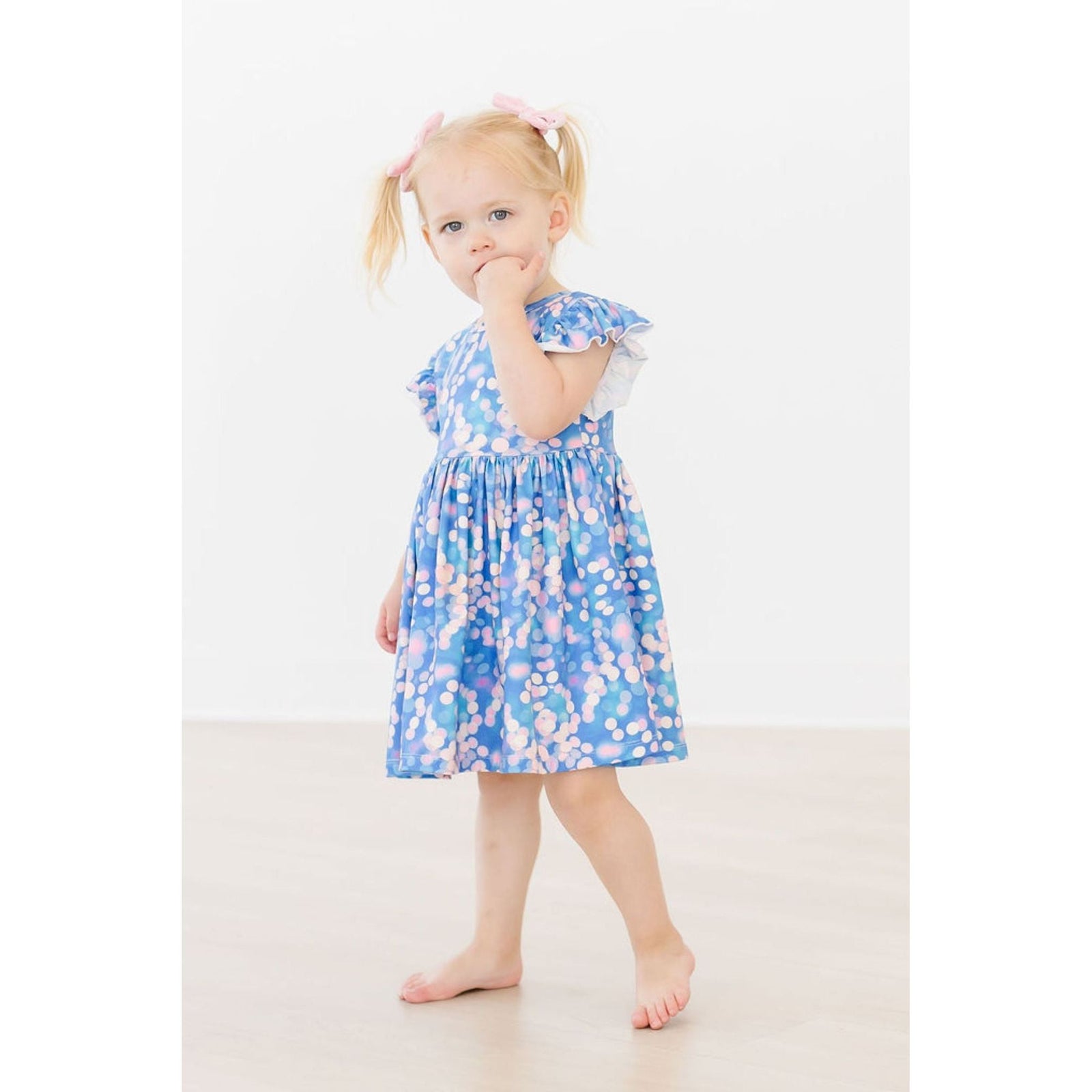 Shimmer & Shine Flutter Sleeve Twirl Dress