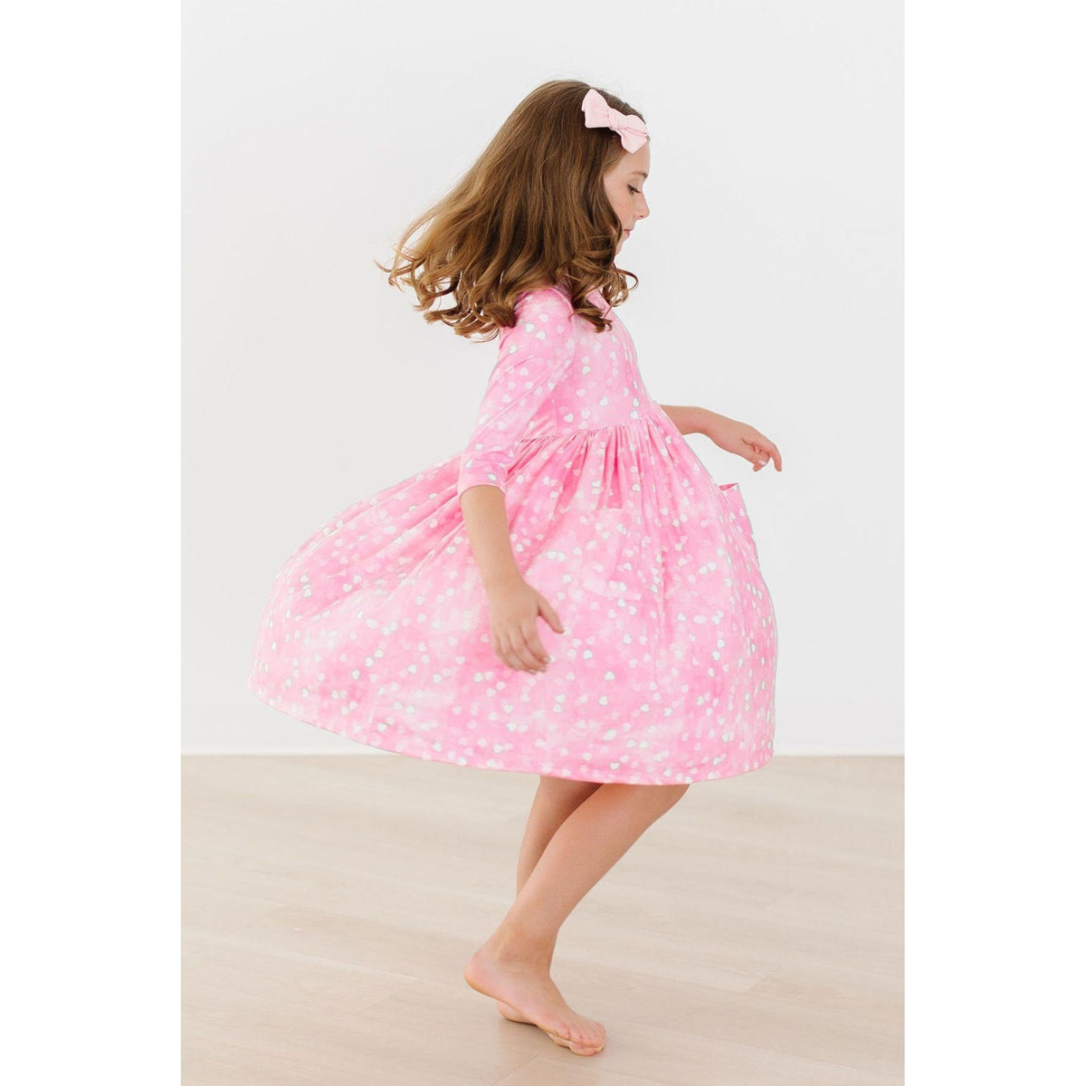 Shine Bright 3/4 Sleeve Pocket Twirl Dress