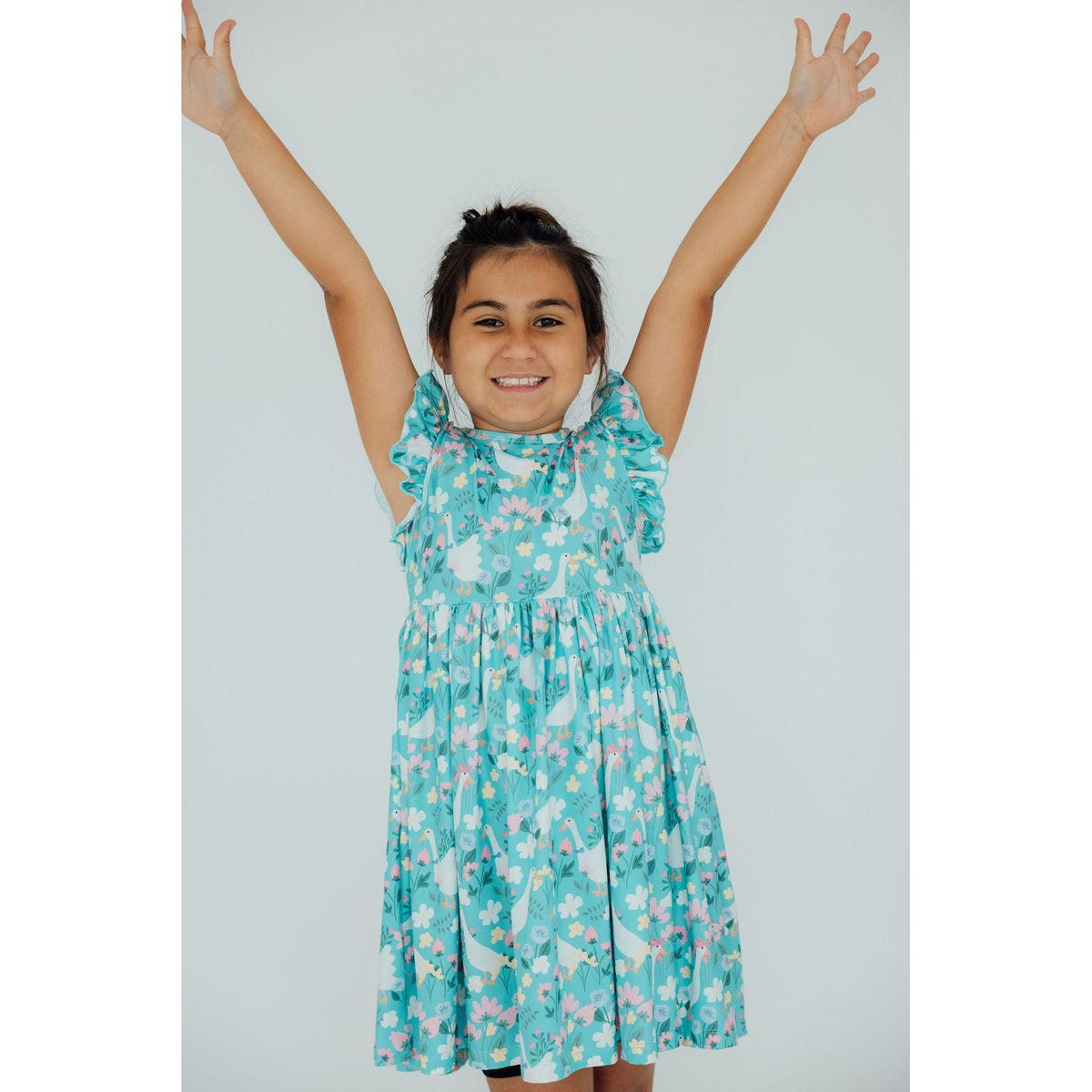 Silly Goose Flutter Sleeve Twirl Dress