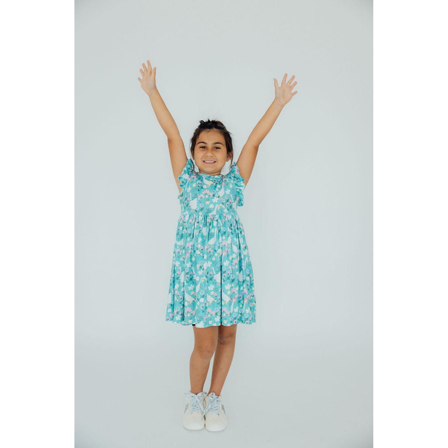 Silly Goose Flutter Sleeve Twirl Dress