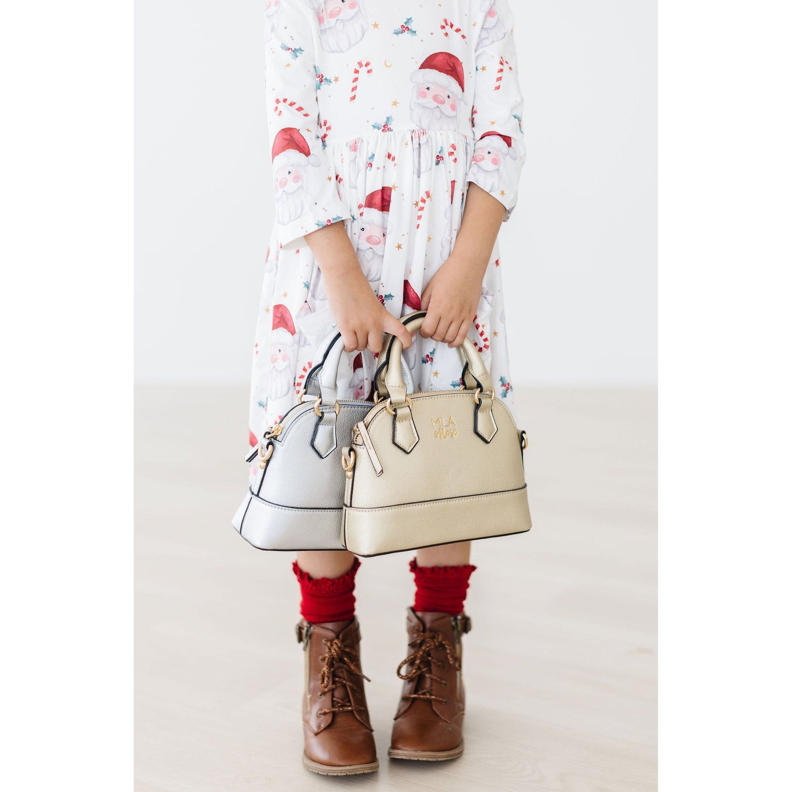 Silver Metallic Girl's Crossbody Purse