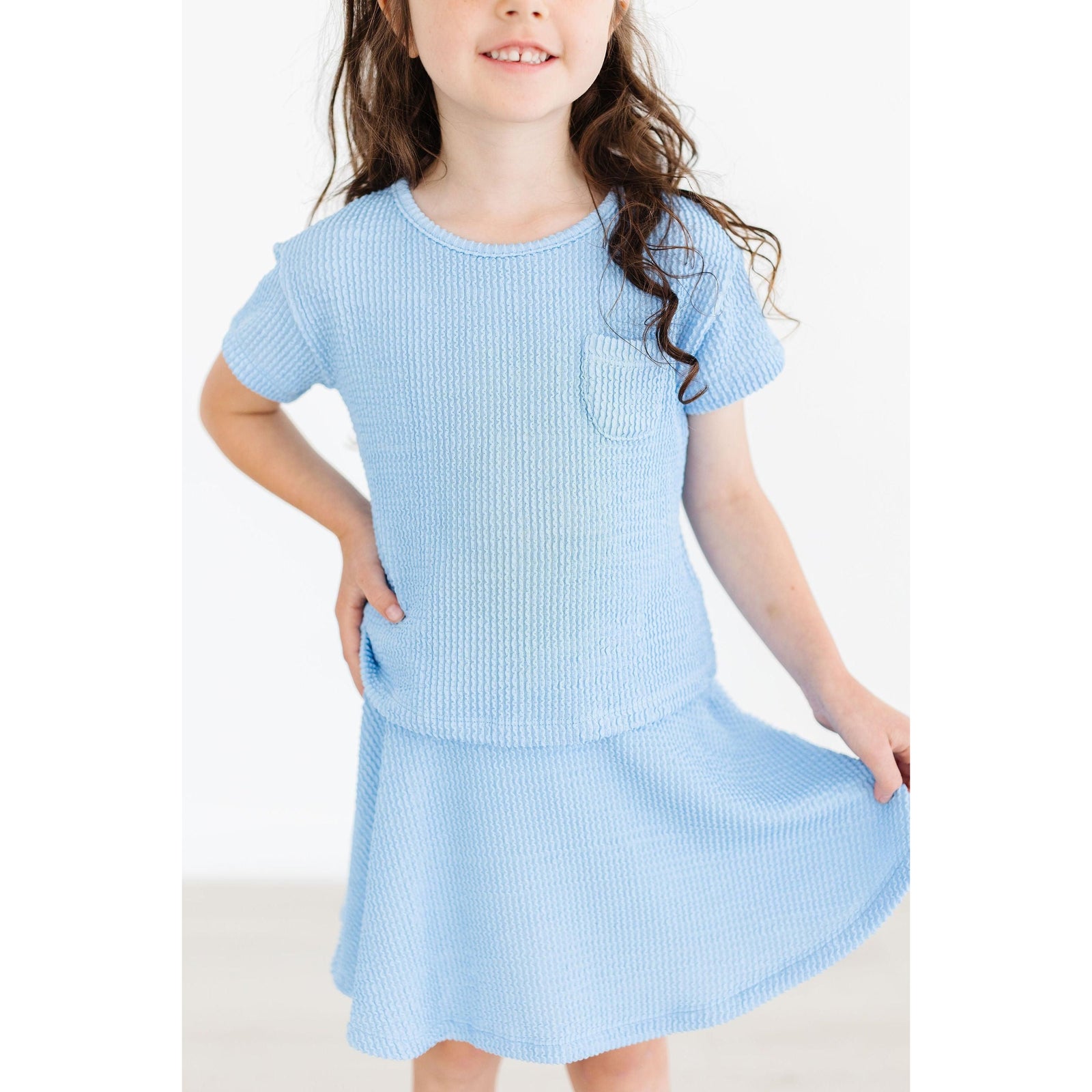 Sky Blue Scrunchy Pocket Tee