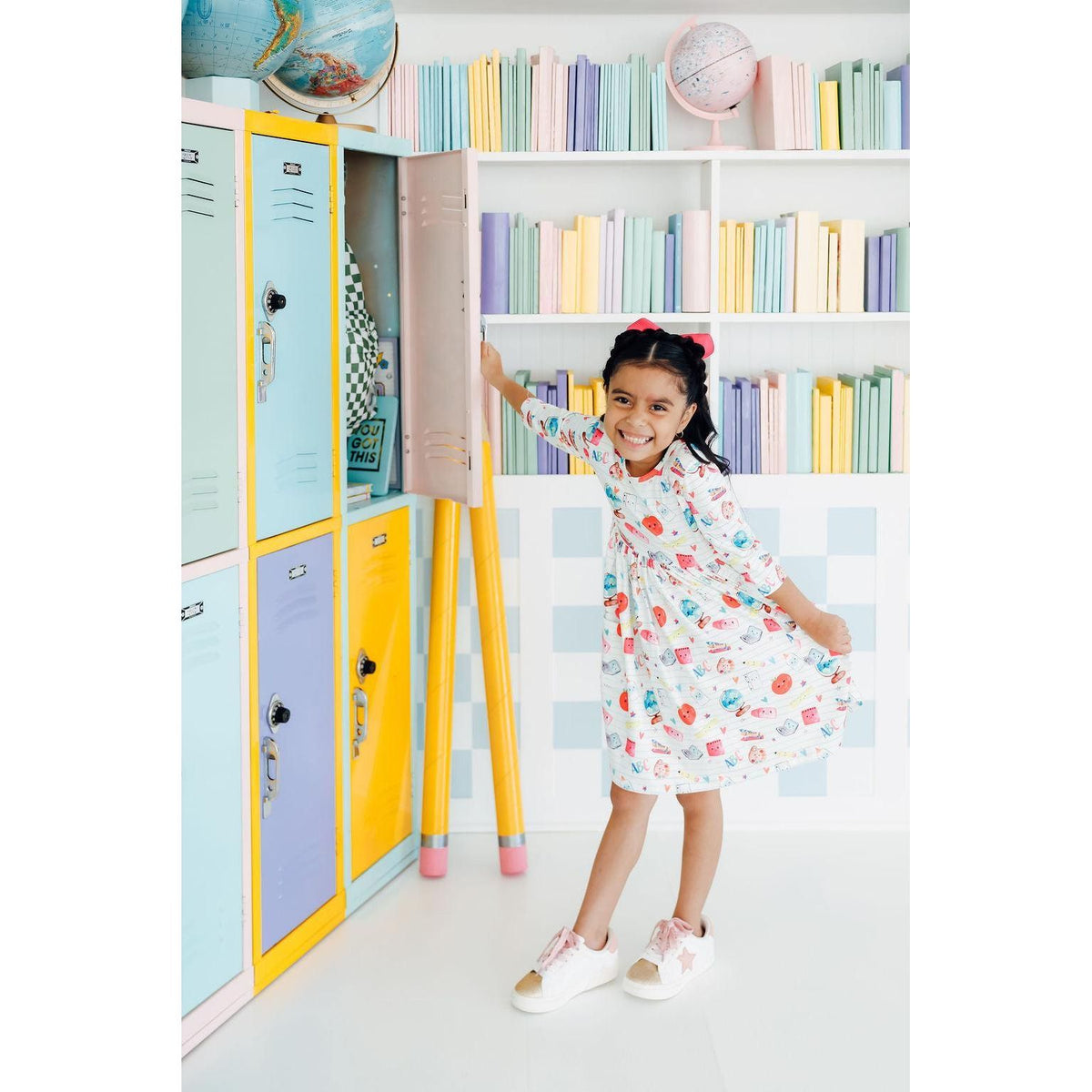 Smarty Pants 3/4 Sleeve Pocket Twirl Dress