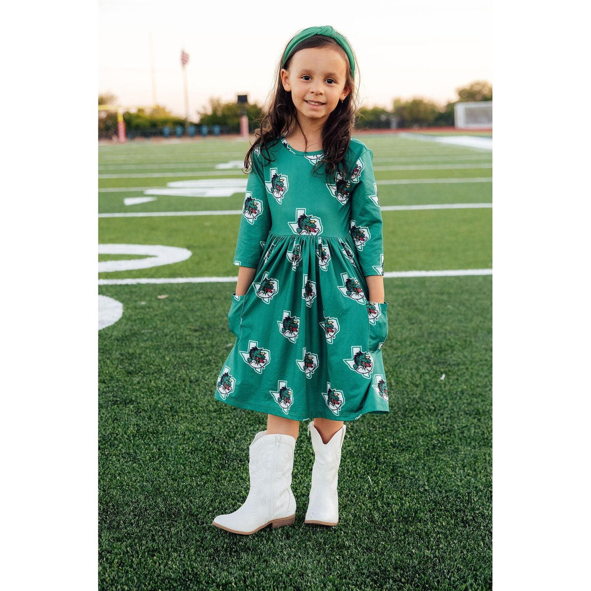 Southlake Carroll Dragons 3/4 Sleeve Pocket Twirl Dress