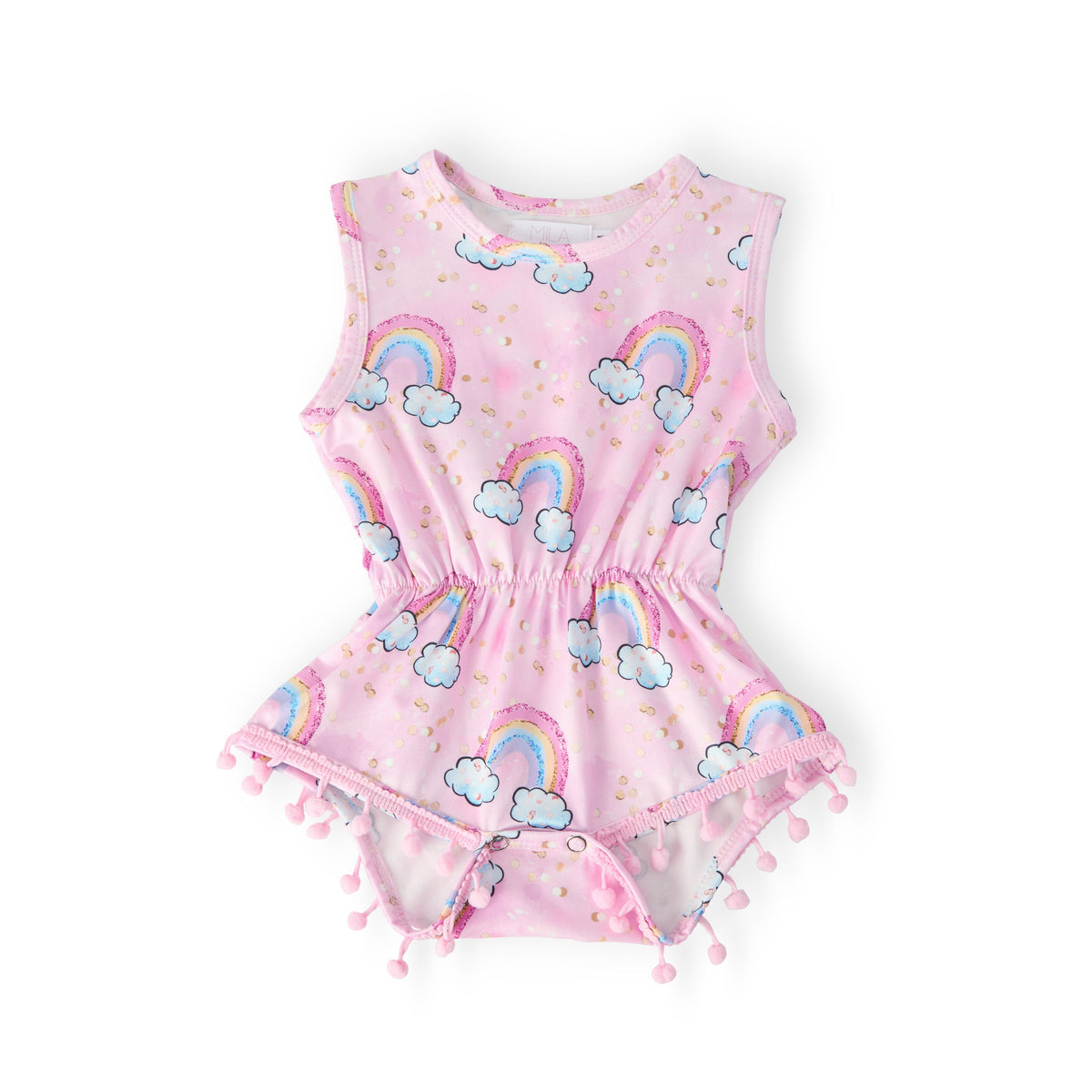 Sparkling Rainbows Pom Pom Romper
