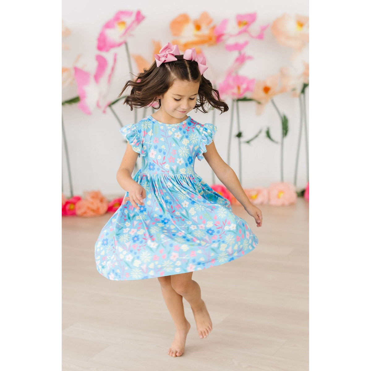 Springtime Splendor Flutter Sleeve Twirl Dress