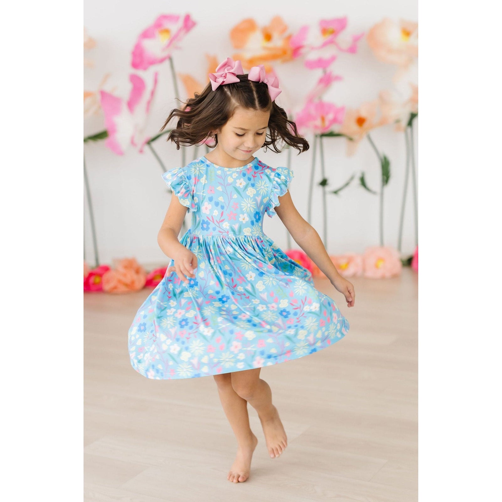 Springtime Splendor Flutter Sleeve Twirl Dress