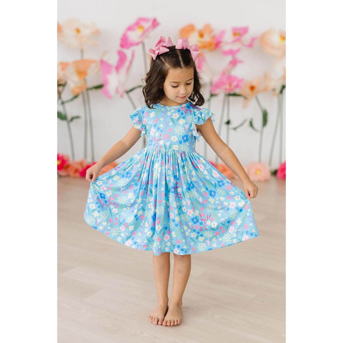 Springtime Splendor Flutter Sleeve Twirl Dress