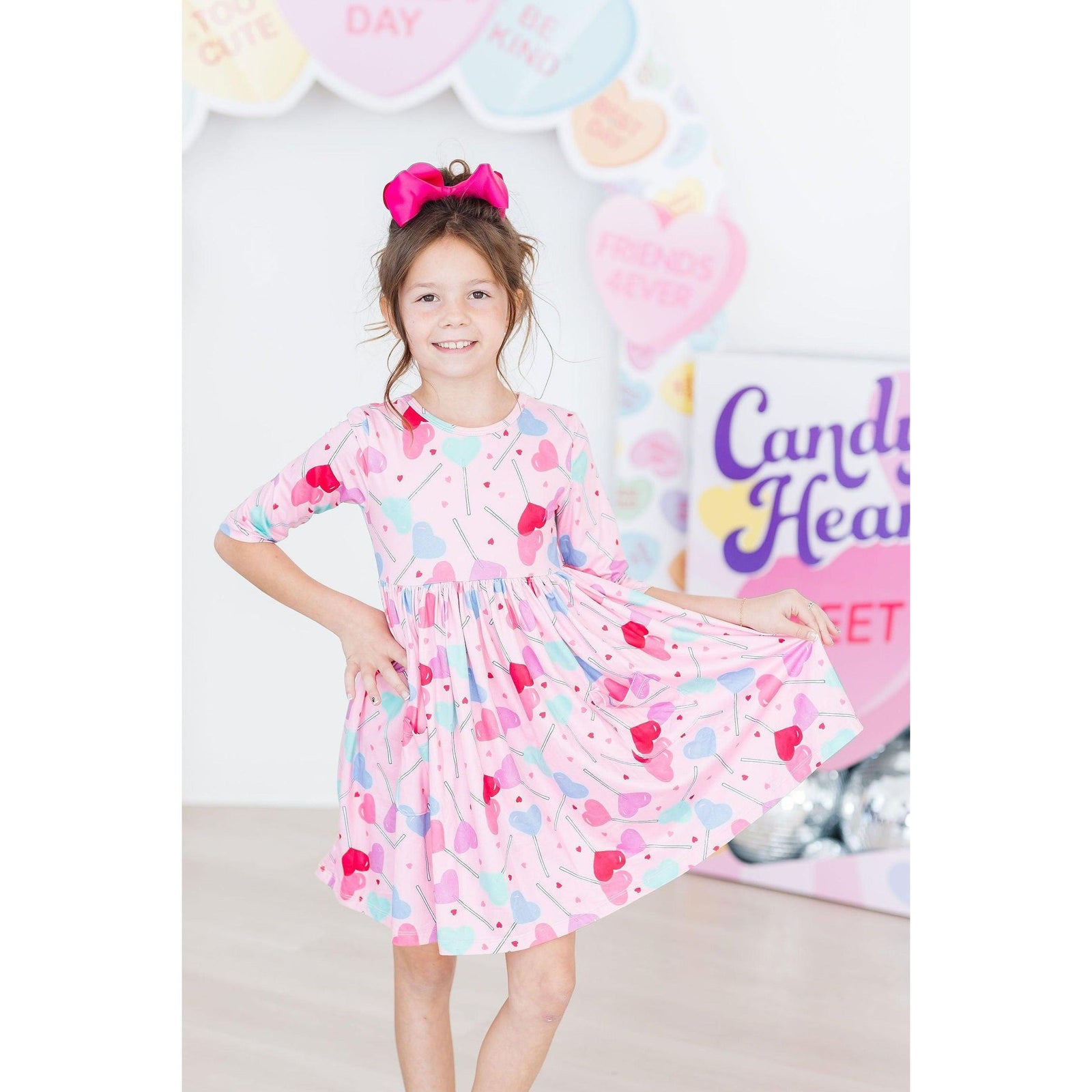 Sucker for You 3/4 Sleeve Pocket Twirl Dress