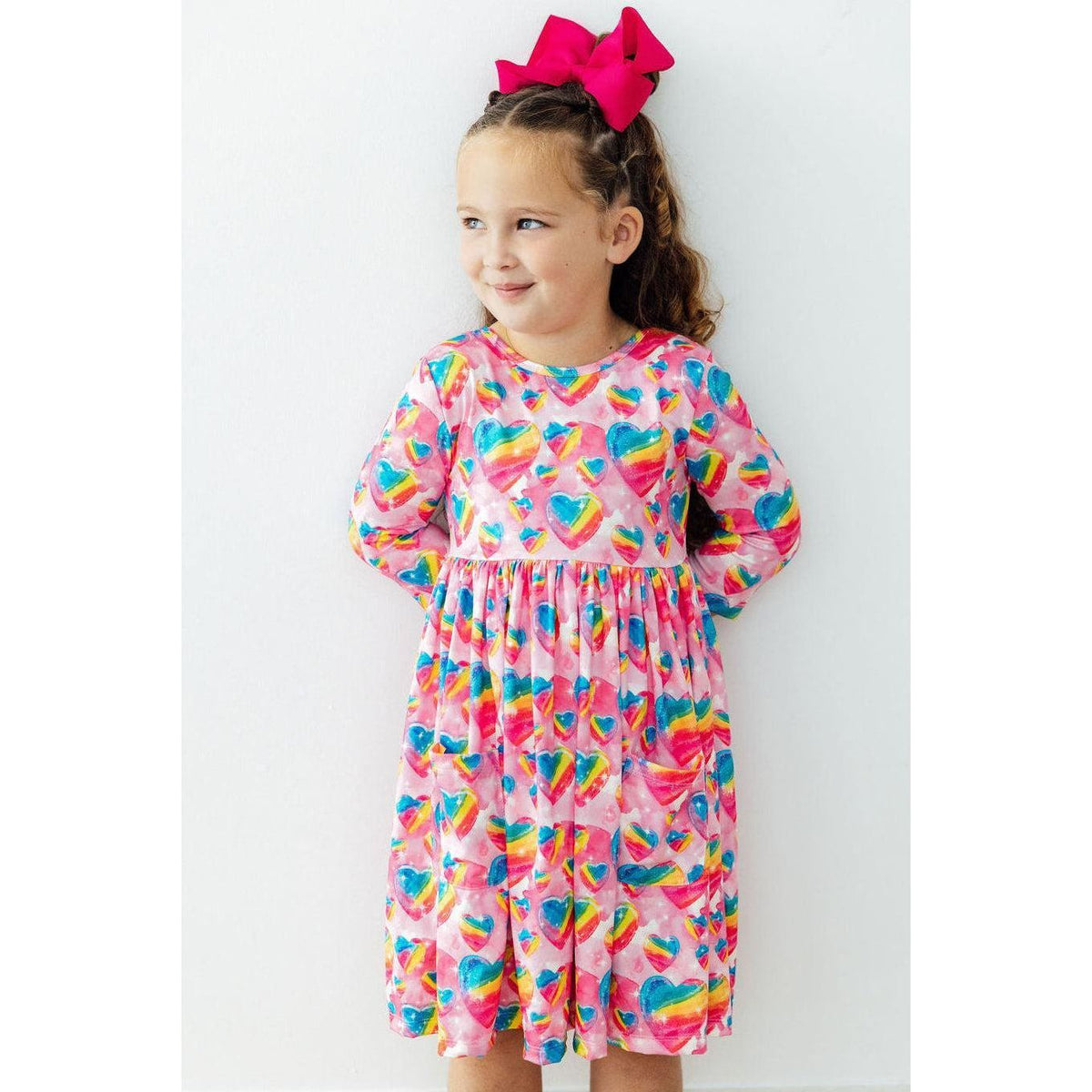 Sugar &amp; Spice 3/4 Sleeve Pocket Twirl Dress