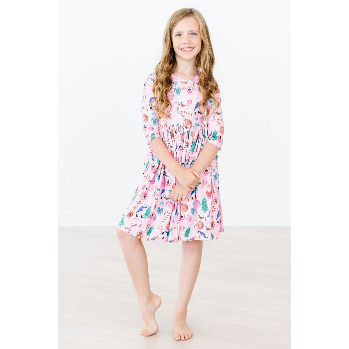 Sugarplum Fairy 3/4 Sleeve Pocket Twirl Dress