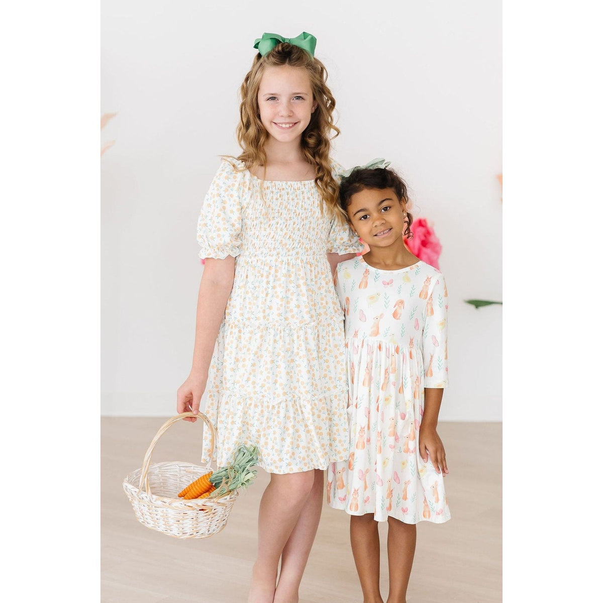 Sunny Bunnies 3/4 Sleeve Pocket Twirl Dress