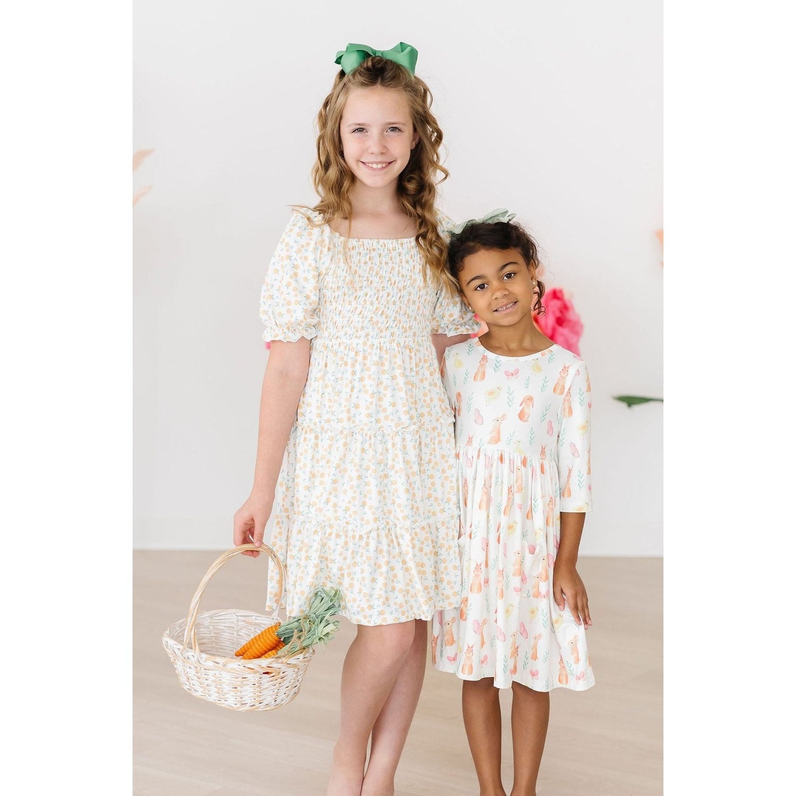 Sunny Bunnies 3/4 Sleeve Pocket Twirl Dress