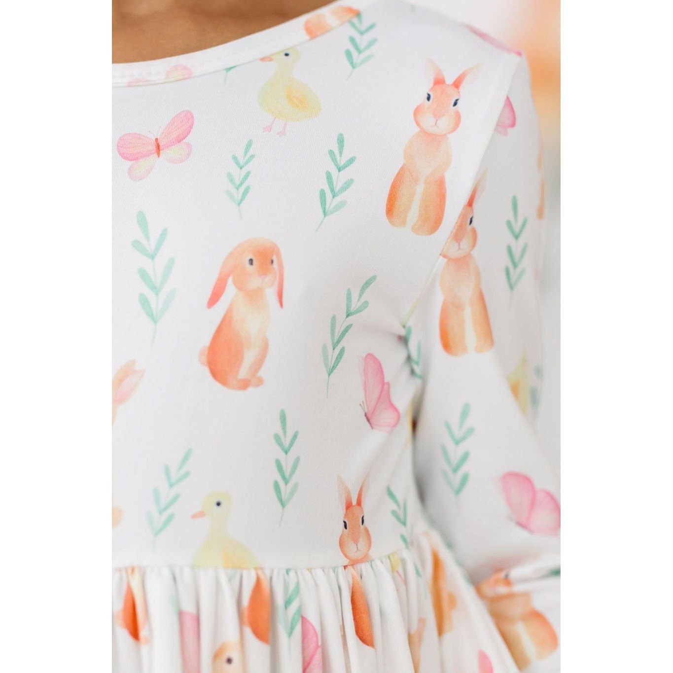 Sunny Bunnies 3/4 Sleeve Pocket Twirl Dress