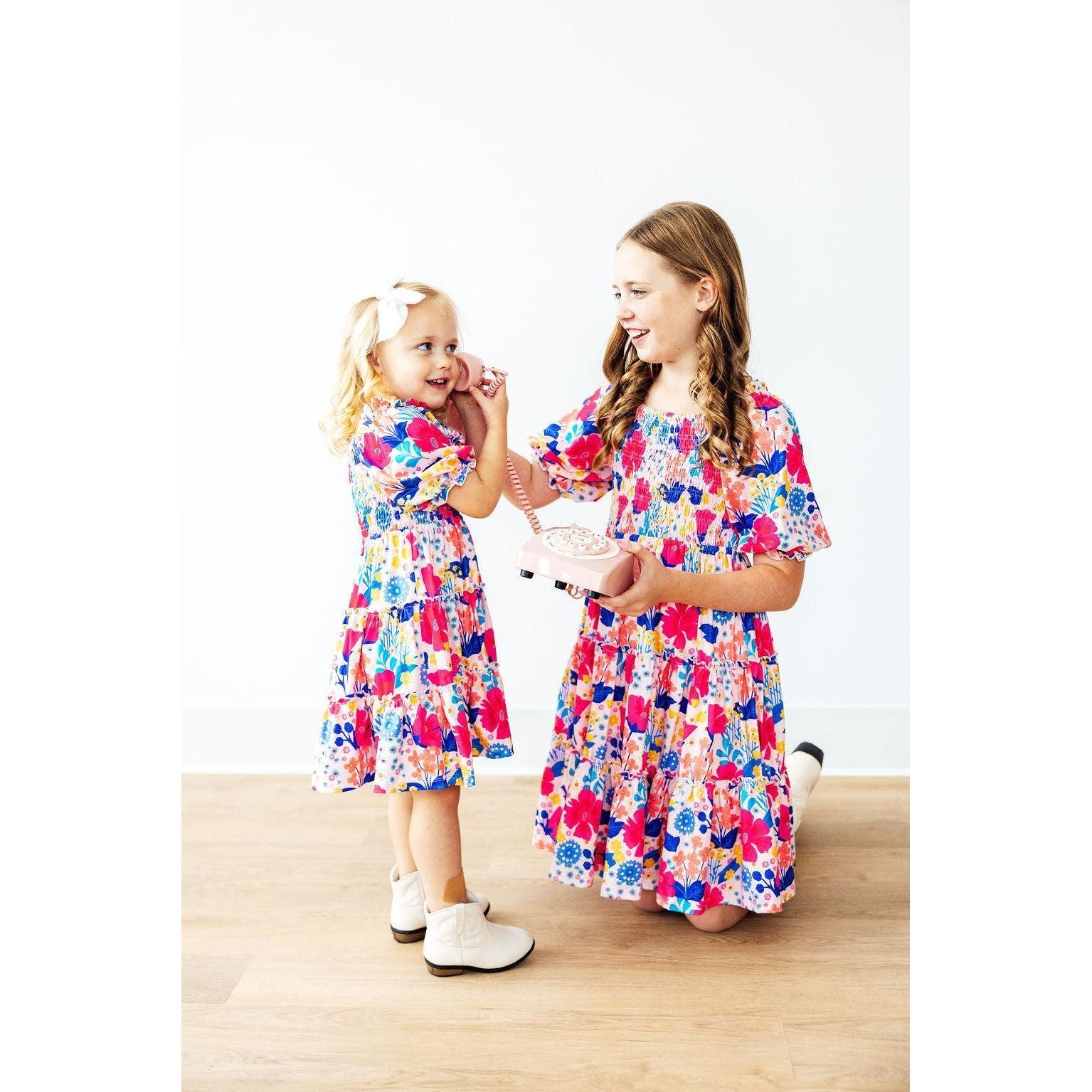 Sunshine Garden Smocked Ruffle Dress