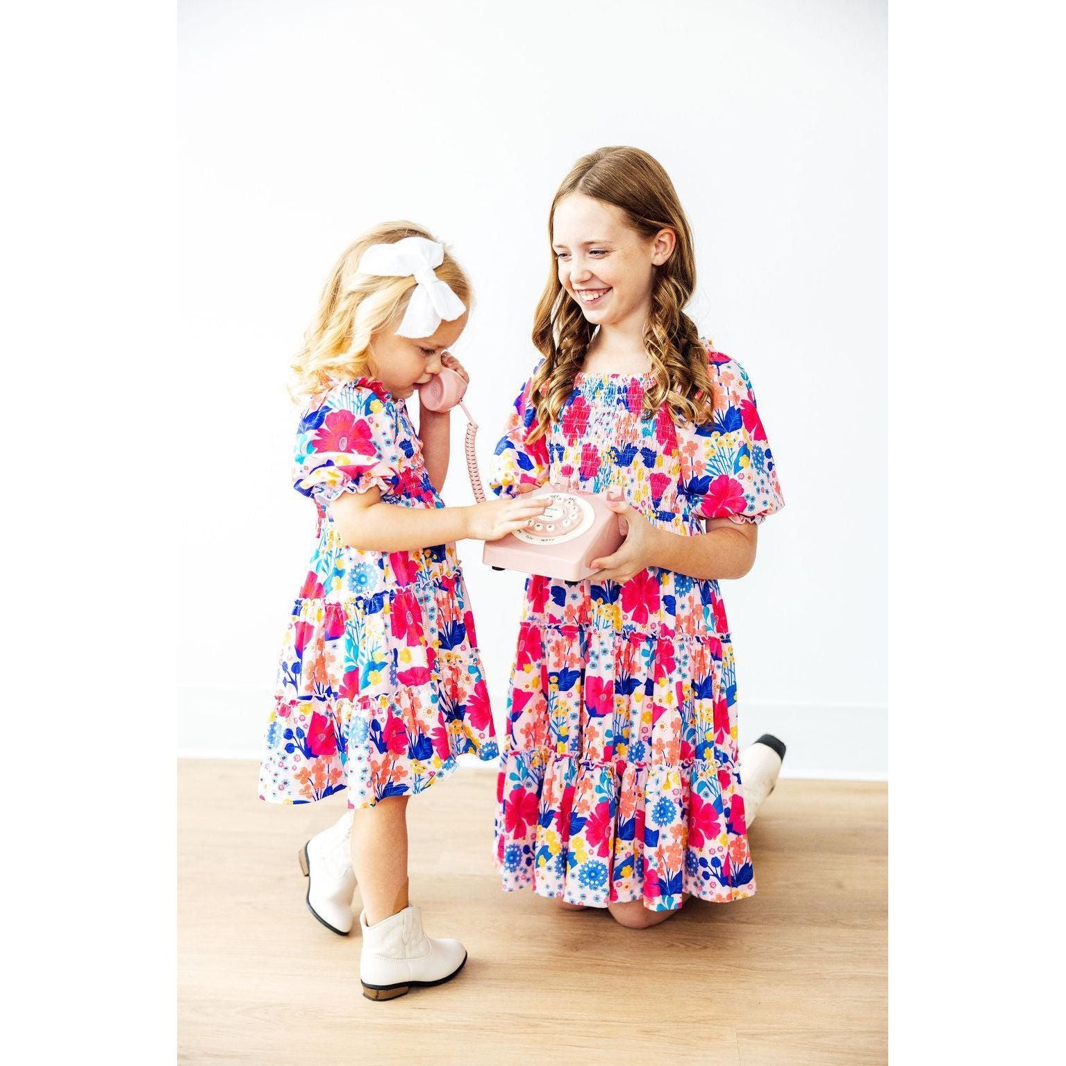 Sunshine Garden Smocked Ruffle Dress