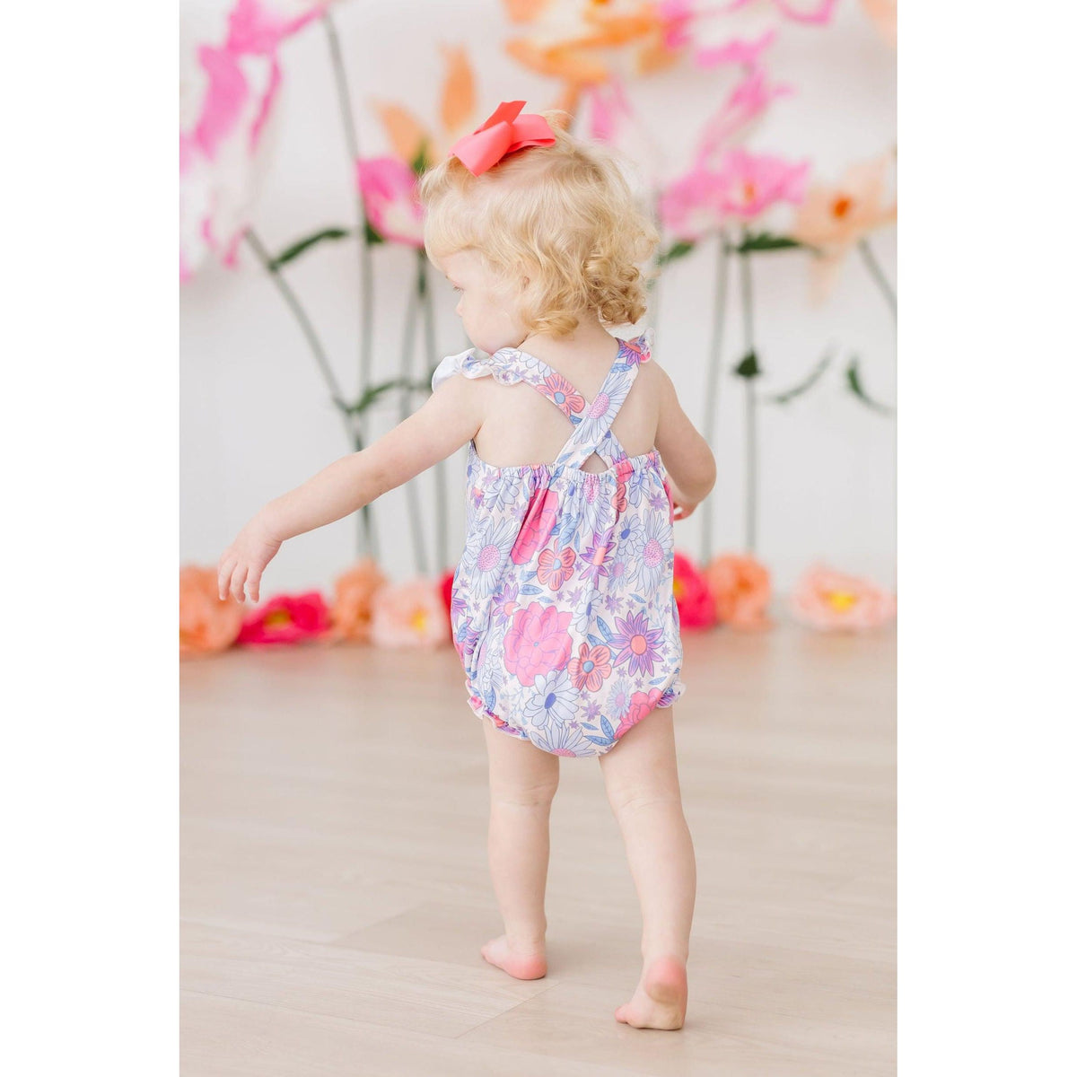 Sweet Springtime Ruffle Cross Back Romper