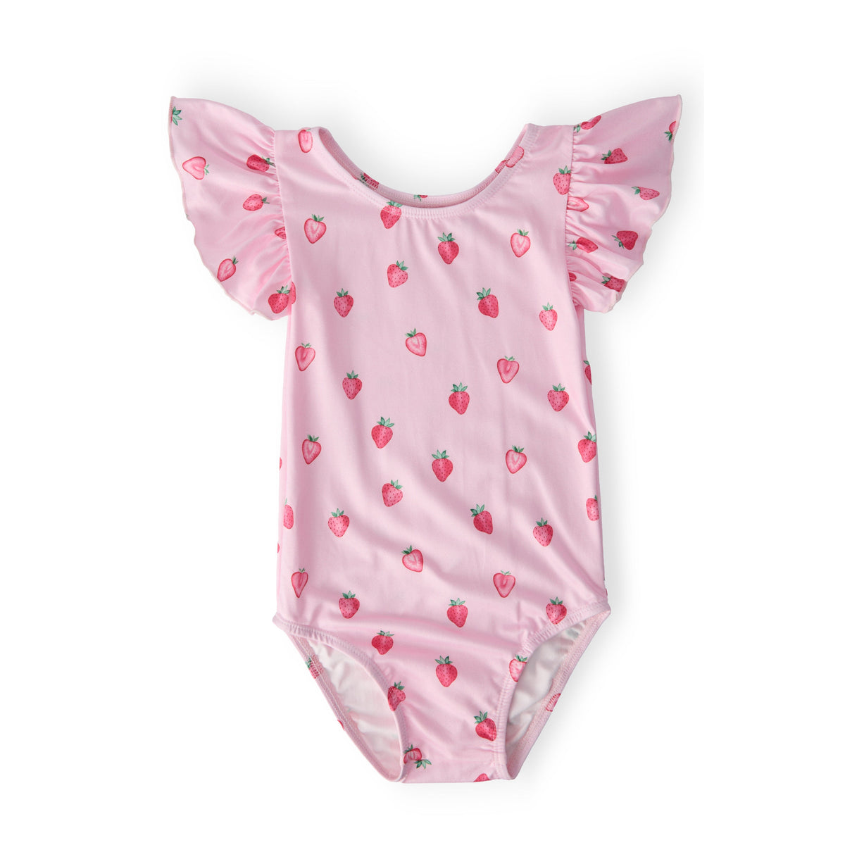 Sweet Strawberries S/S Flutter Sleeve Leotard
